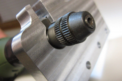 Proxxon tool in the bracket, collet passes through.