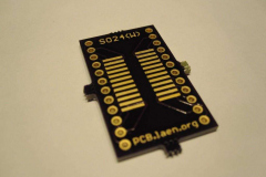 Laen's clever little SMT-to-DIP adapter.  One side has a SO24(W) footprint.