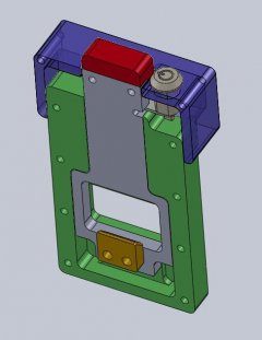Angle view of the case side in CAD.