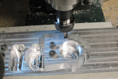 Contouring with the long 3/8" endmill.