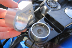 Handlebar end removed, fitting riser.